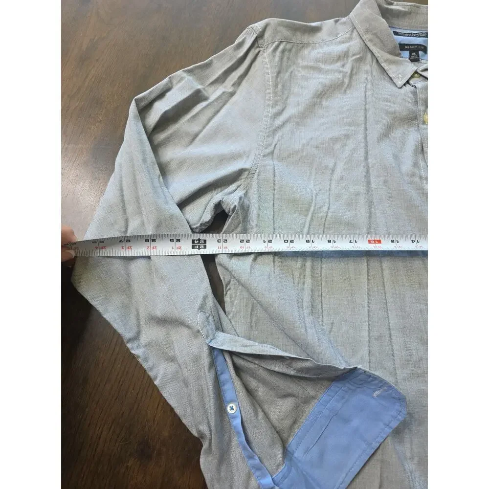 Banana Republic Shirt Mens XL Grant Fit‎ Blue Long Sleeve Button 100% Cotton